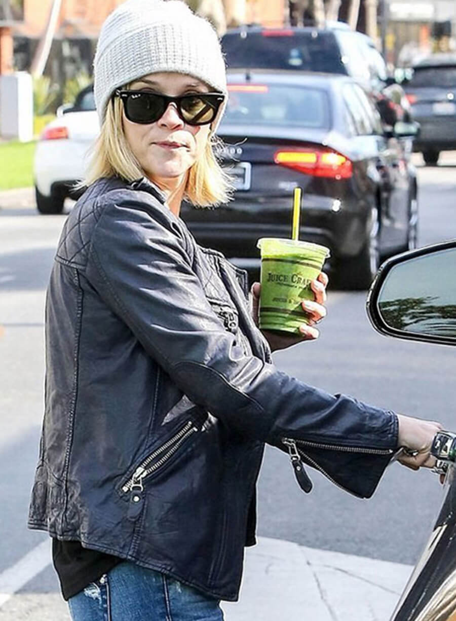 Resee Witherspoon Black Leather Jacket