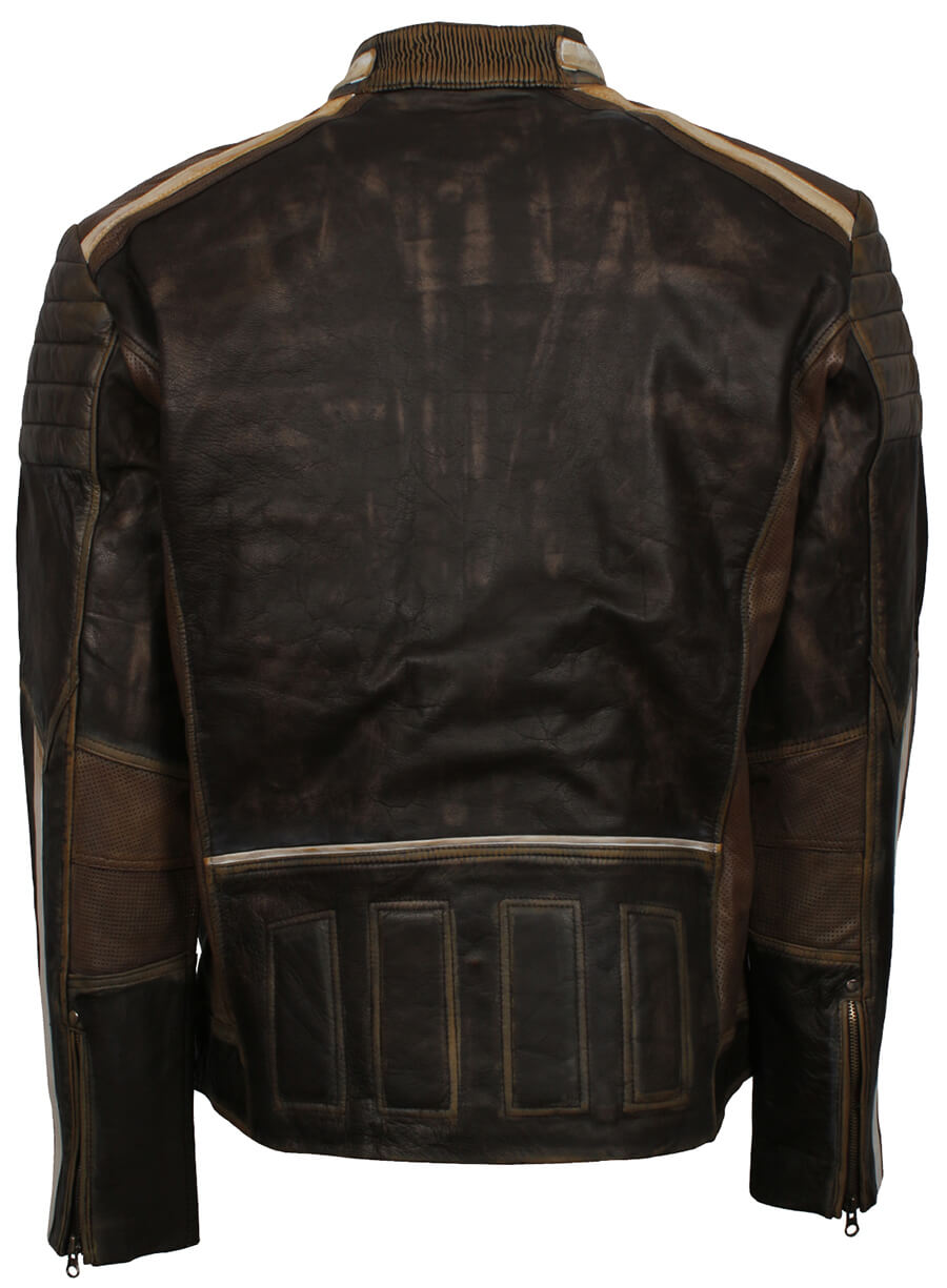Retro Brown Distressed Leather Jacket