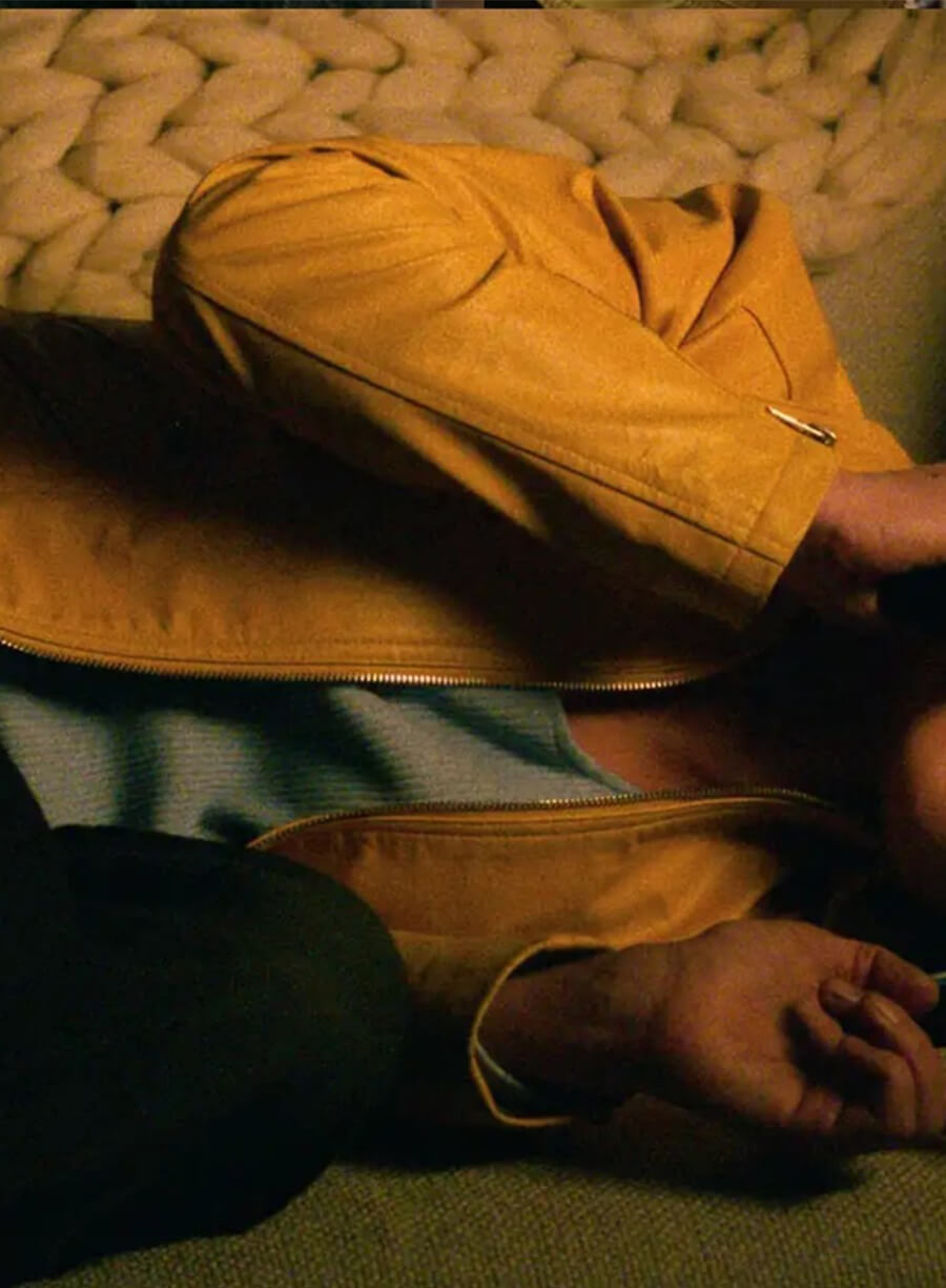 Rhea Seehorn Pluribus 2025 Yellow Leather Jacket