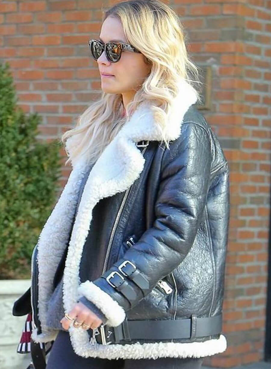 Rita Ora Black Leather Jacket