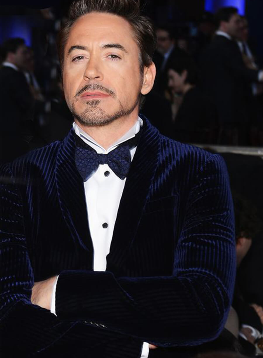 Robert Downey Jr Blue Velvet Blazer