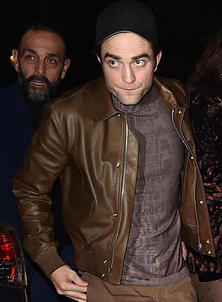 Robert Pattinson Brown Leather Jacket