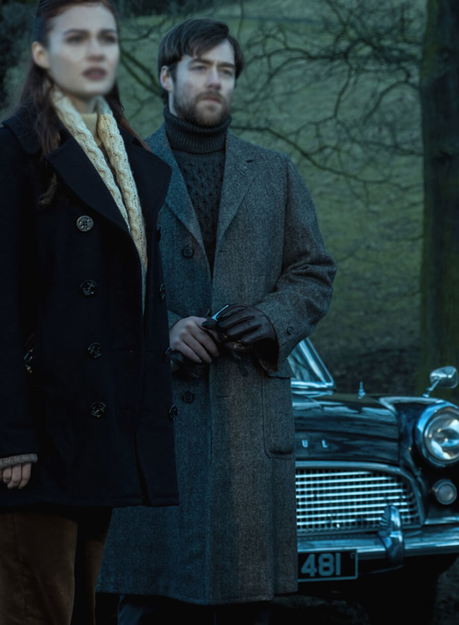 Roger Wakefield Outlander S02 Grey Wool Long Coat
