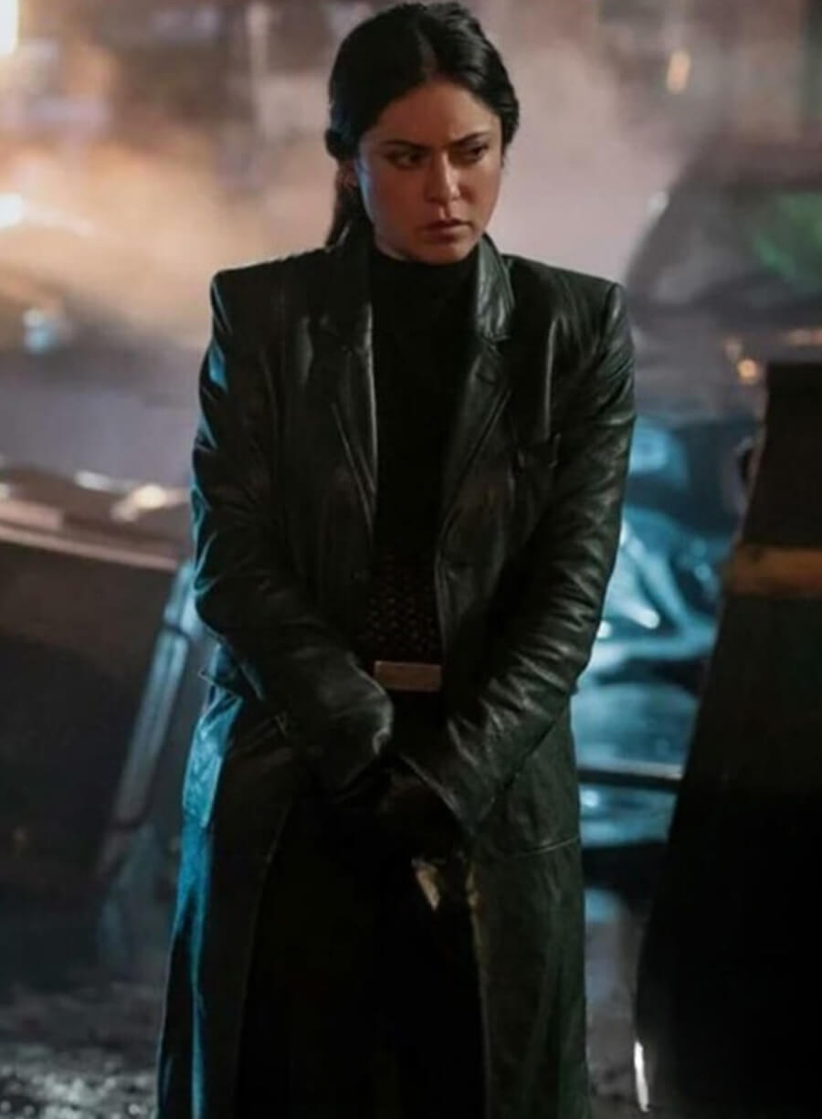 Rosa Salazar Play Dirty 2025 Black Leather Jacket
