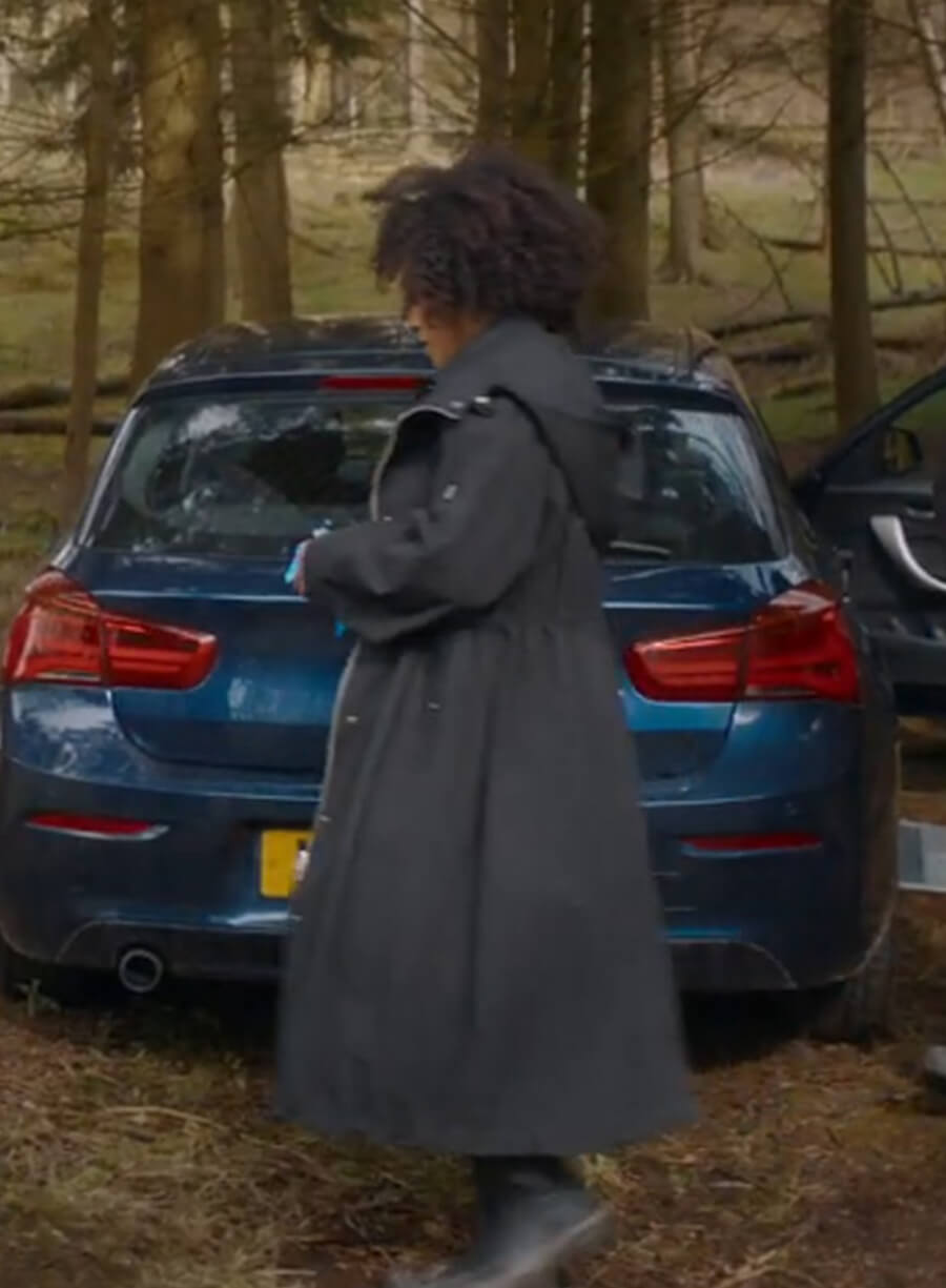 Rosalind Eleazar Missing You 2025 Black Hooded Coat