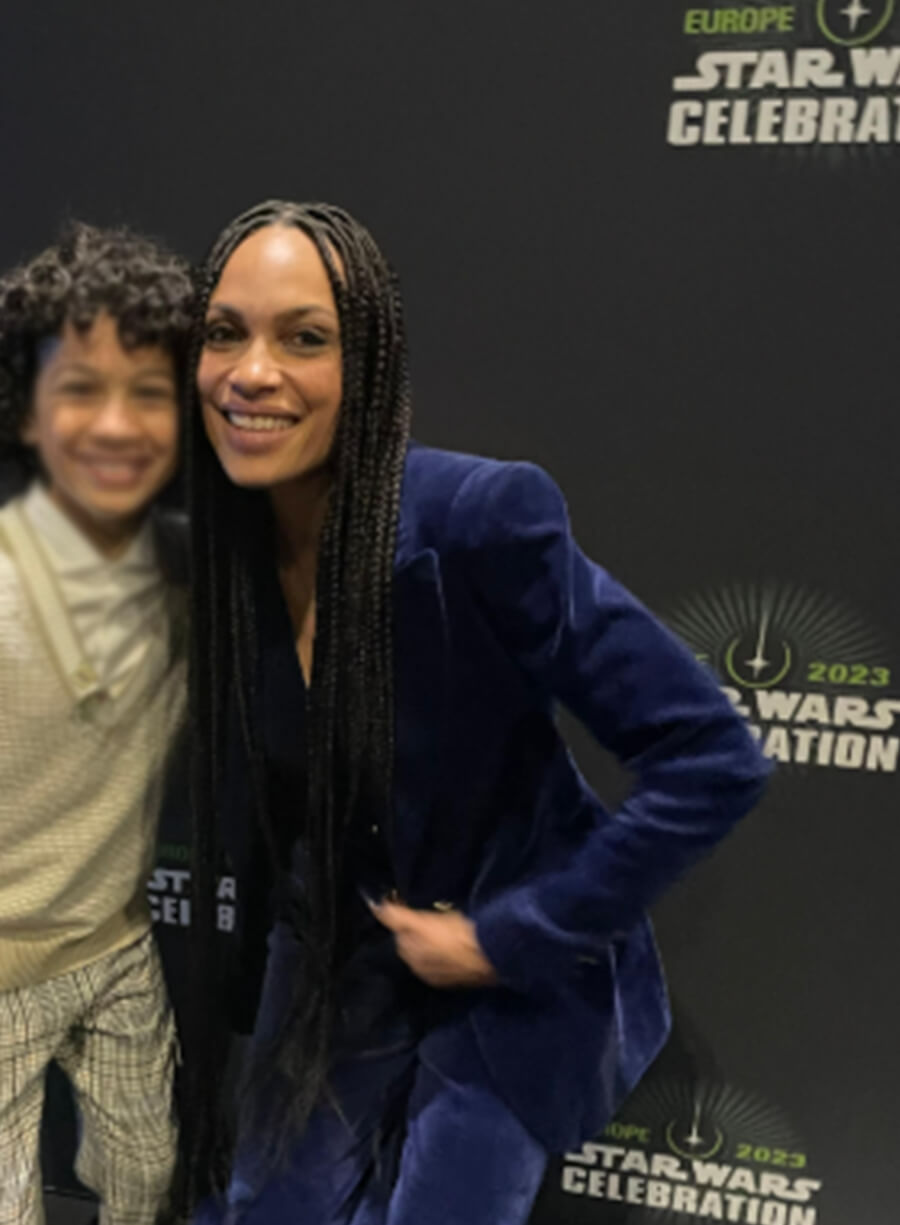 Rosario Dawson Star Wars Blue Velvet Blazer