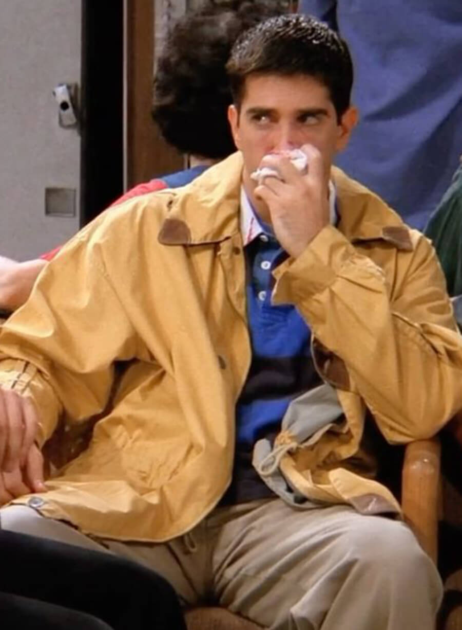Ross Geller Friends Yellow Cotton Coat