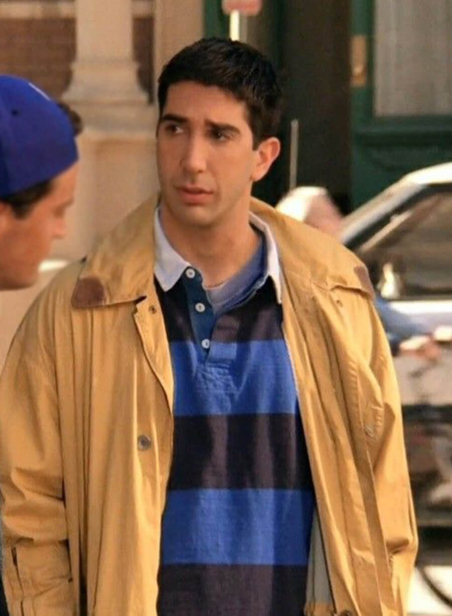 Ross Geller Friends Yellow Cotton Coat