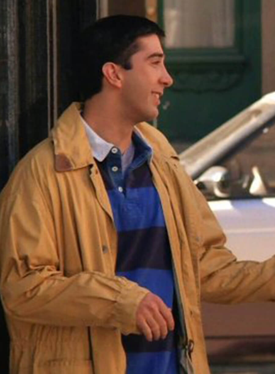 Ross Geller Friends Yellow Cotton Coat