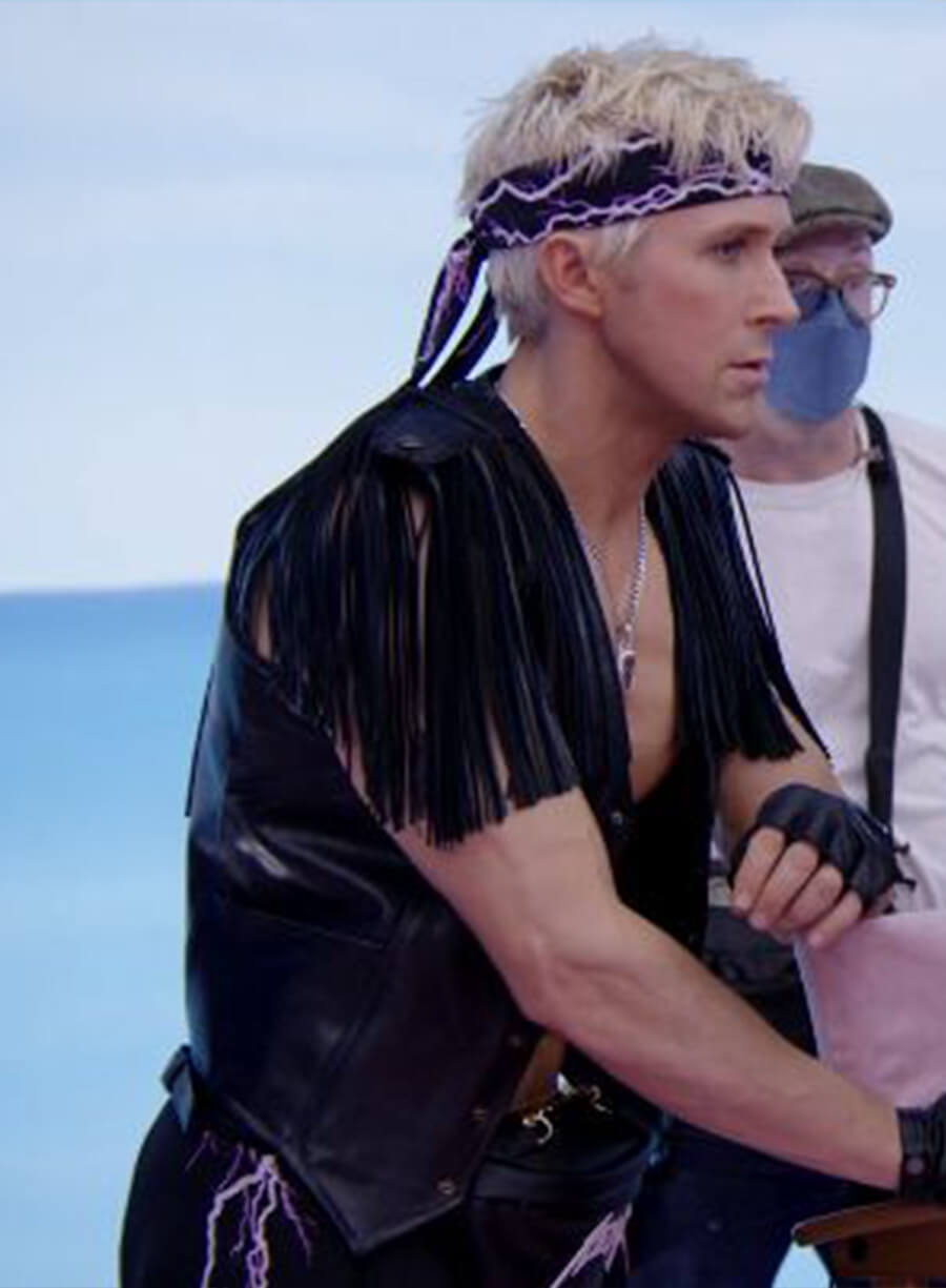 Ryan Gosling Barbie Black Leather Vest