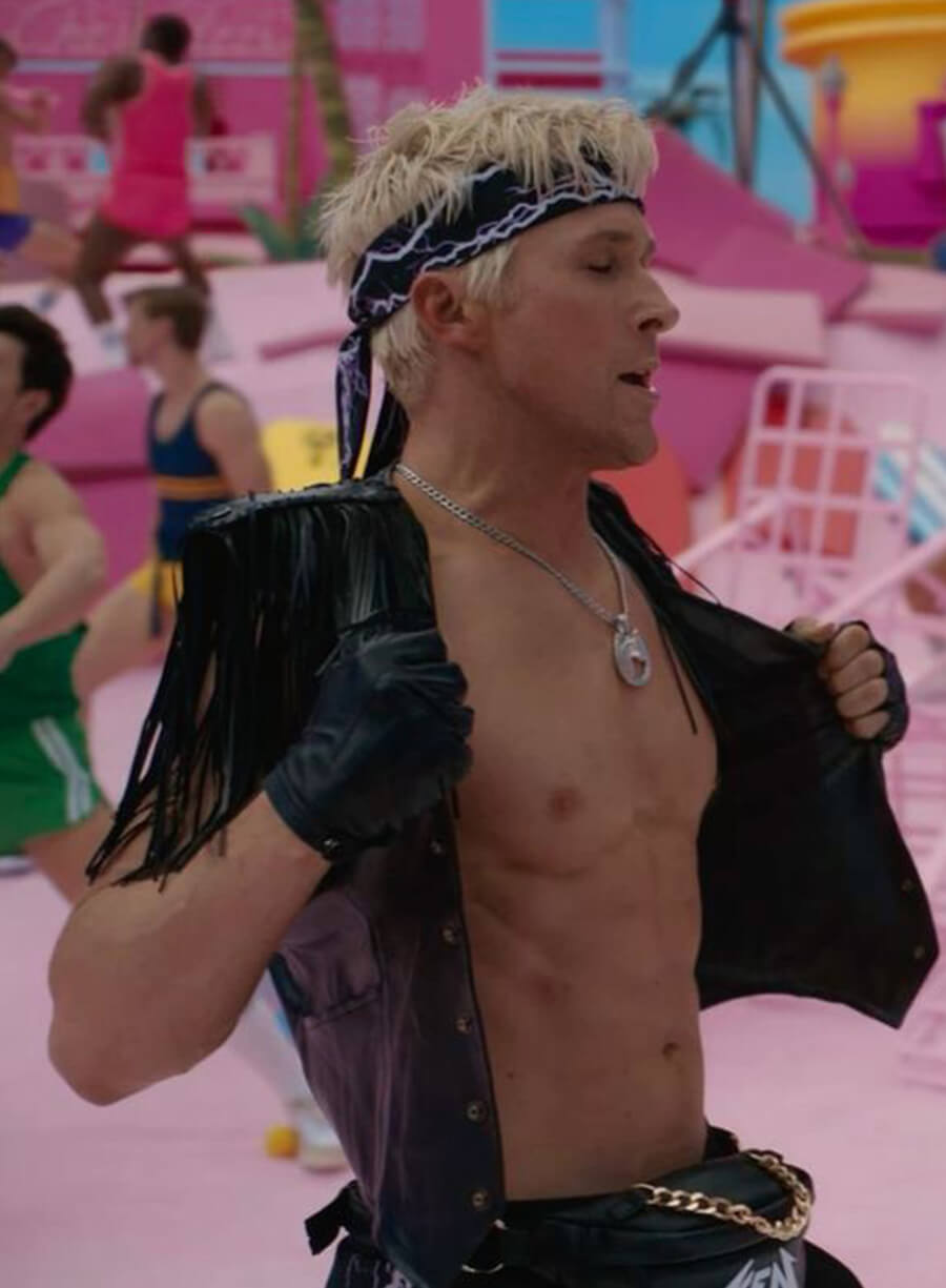 Ryan Gosling Barbie Black Leather Vest
