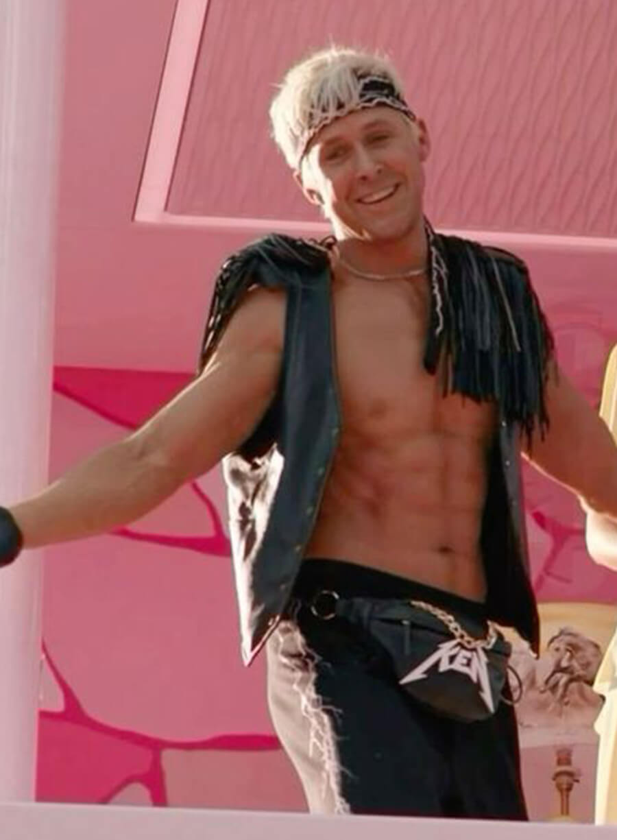 Ryan Gosling Barbie Black Leather Vest