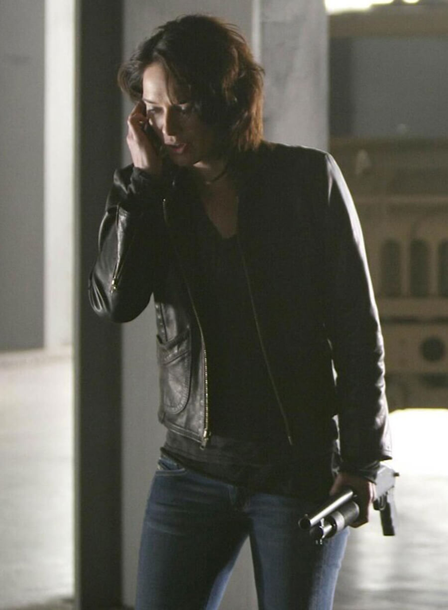 Sarah Conor Terminator Black Leather Jacket