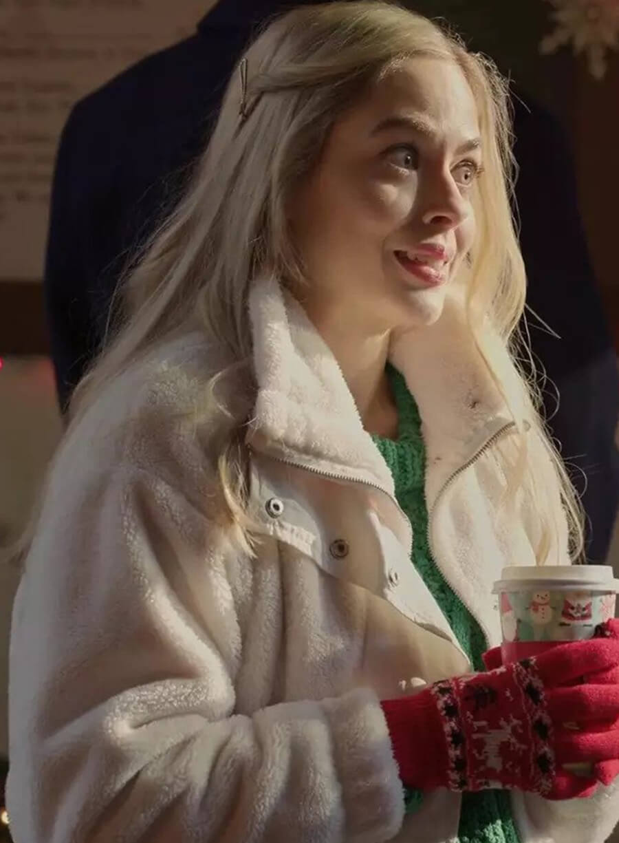 Sarah Dugdale Virgin River S05 White Sherpa Jacket