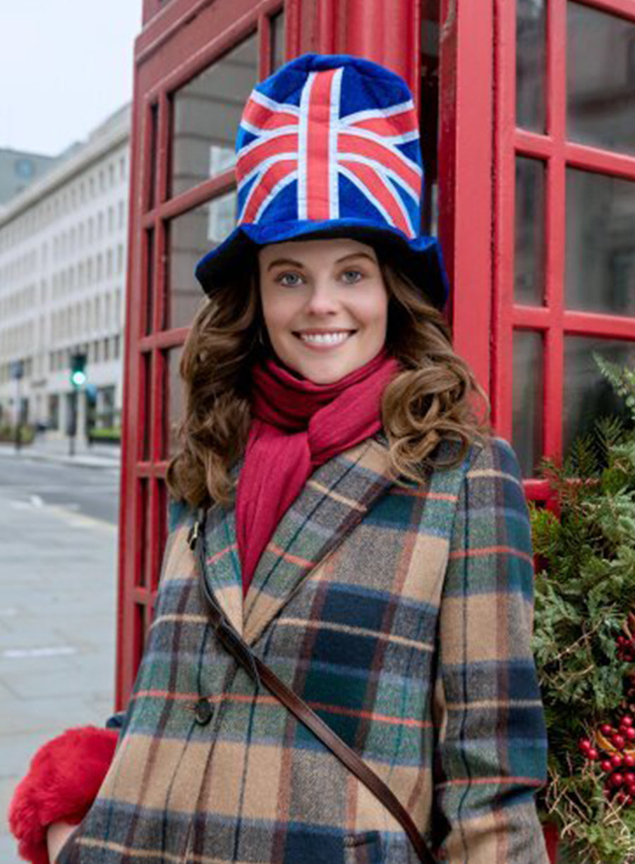 Sarah Ramos Christmas in Notting Hill Plaid Trench Coat