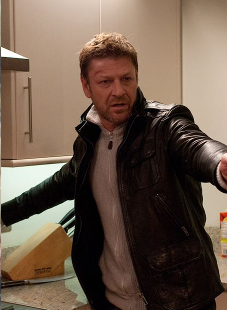 Sean Bean Cleanskin Black Leather Jacket