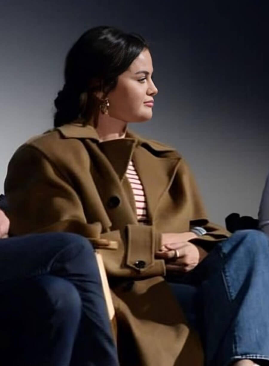 Selena Gomez Emilia Pérez 2024 Brown Trench Coat