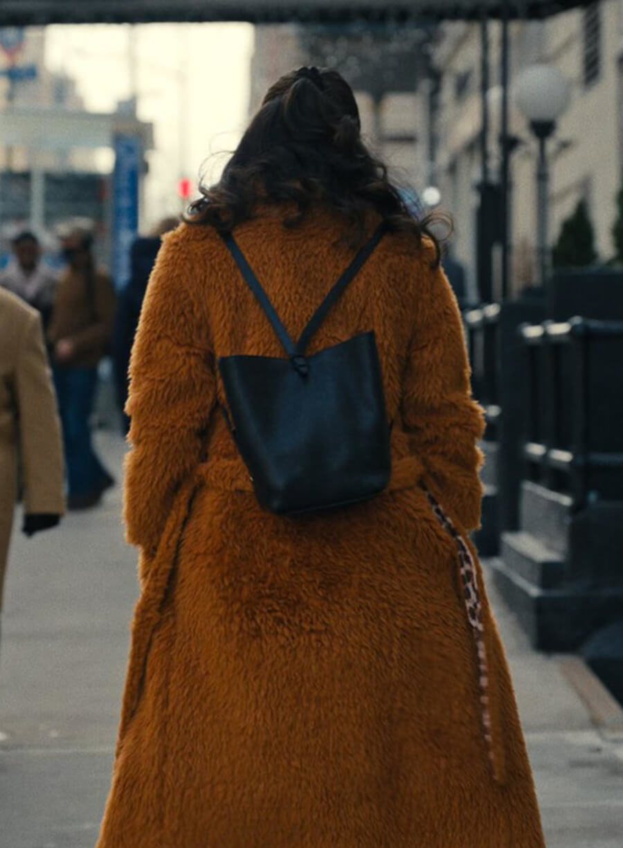 Selena Gomez Only Murders in the Building Brown Fur Coat