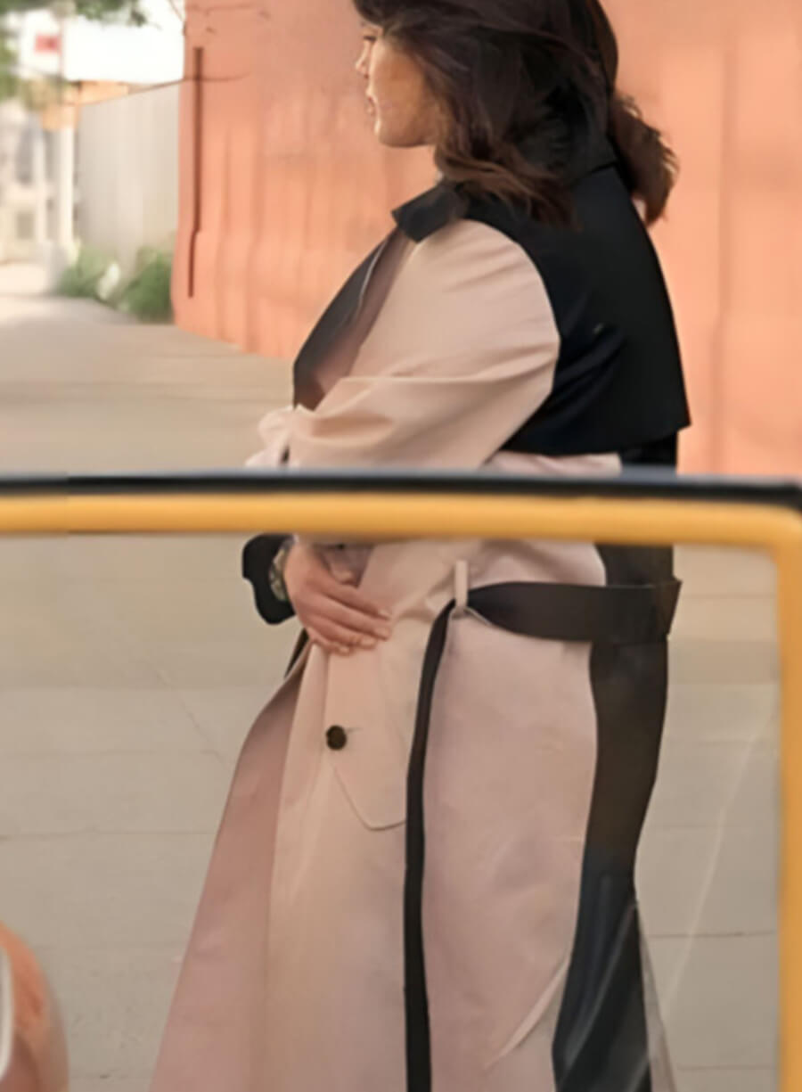Selena Gomez Only Murders in the Building Two Tone Coat