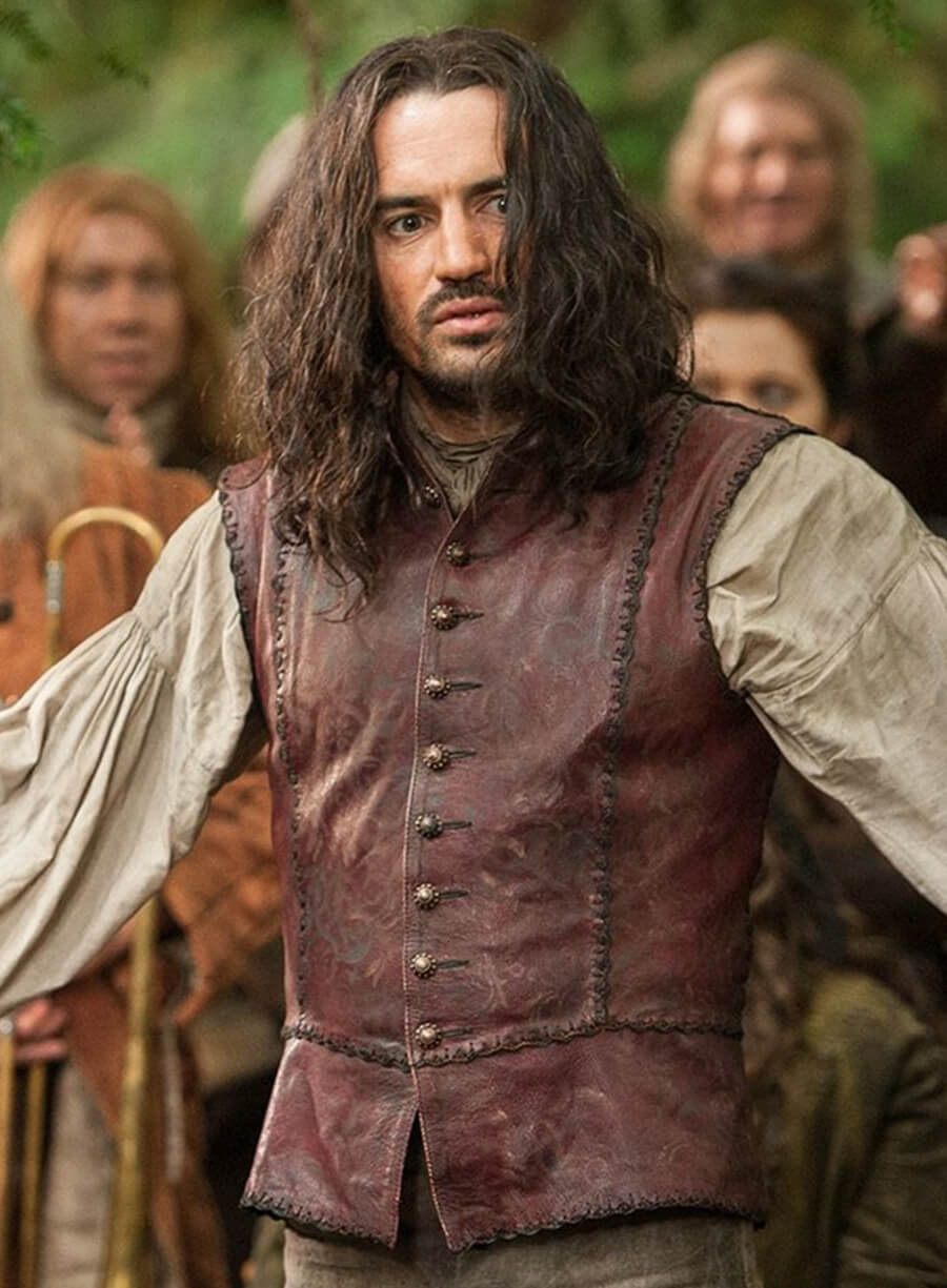 Seoirse Ward Outlander Maroon Leather Vest