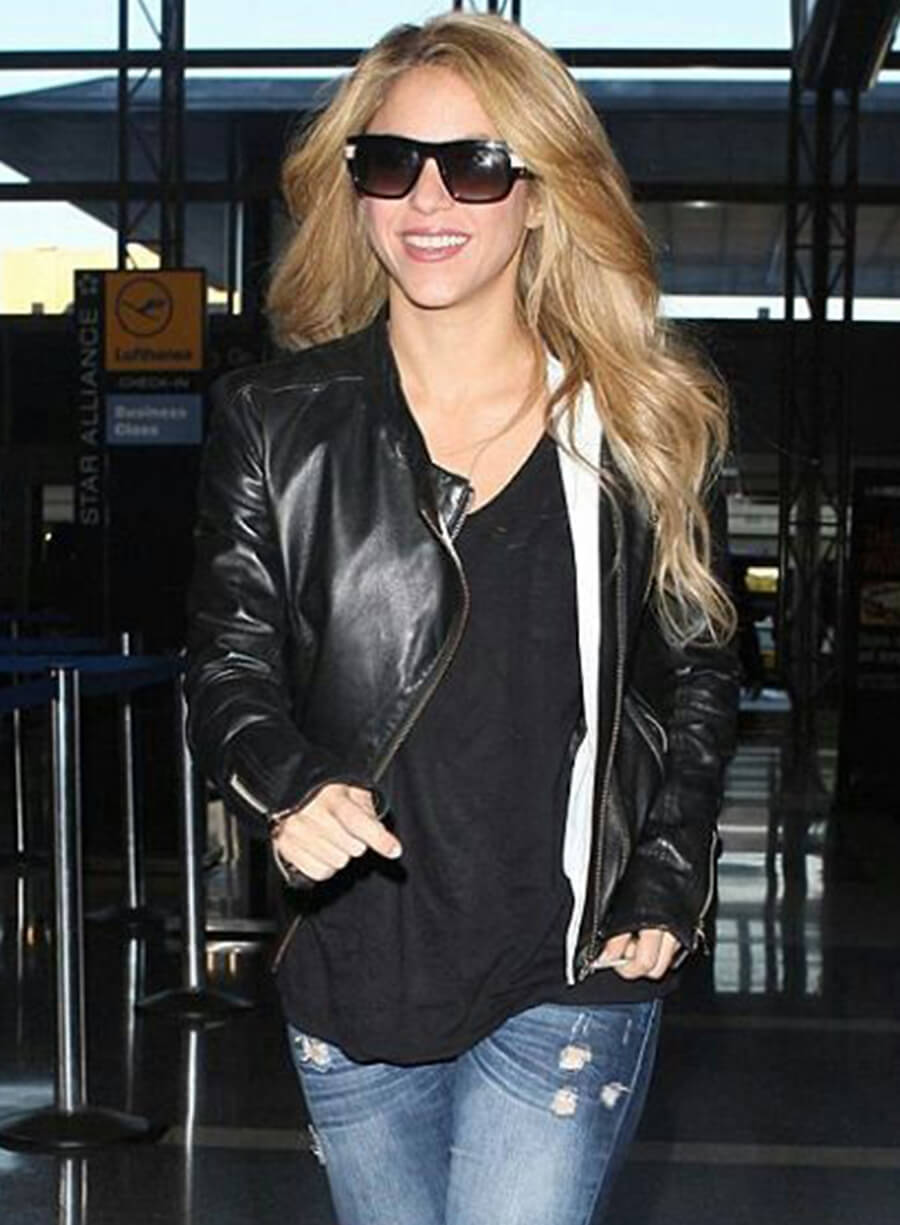 Shakira Isabel Mebarak Black Leather Jacket