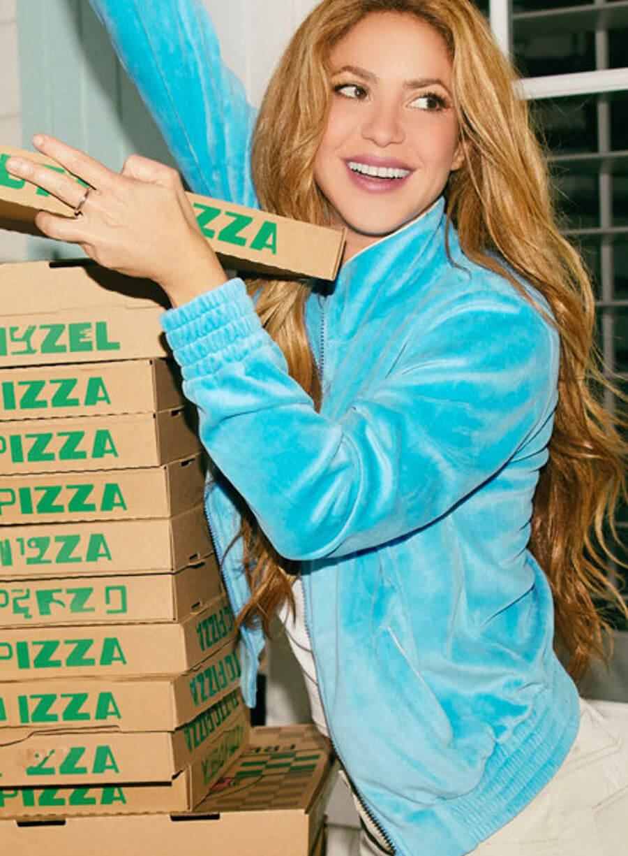 Shakira Isabel Mebarak Blue Velvet Jacket