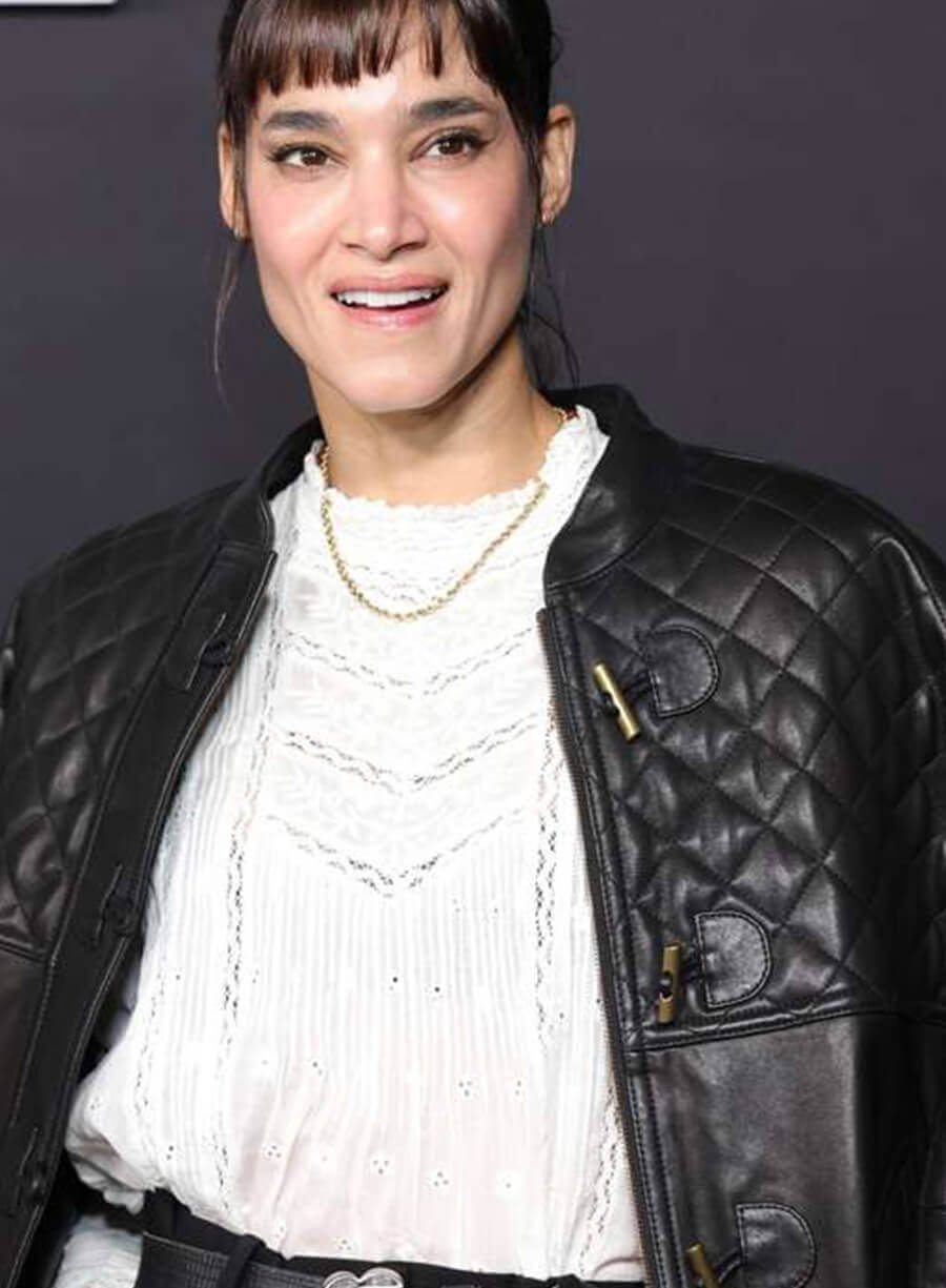 Sofia Boutella Emilia Pérez 2024 Premiere Black Leather Jacket