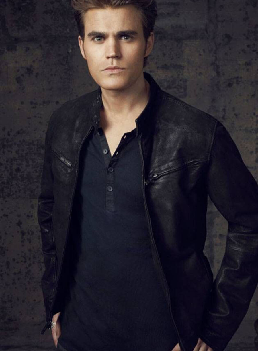 Stefan Salvatore The Vampire Diaries Black Leather Jacket