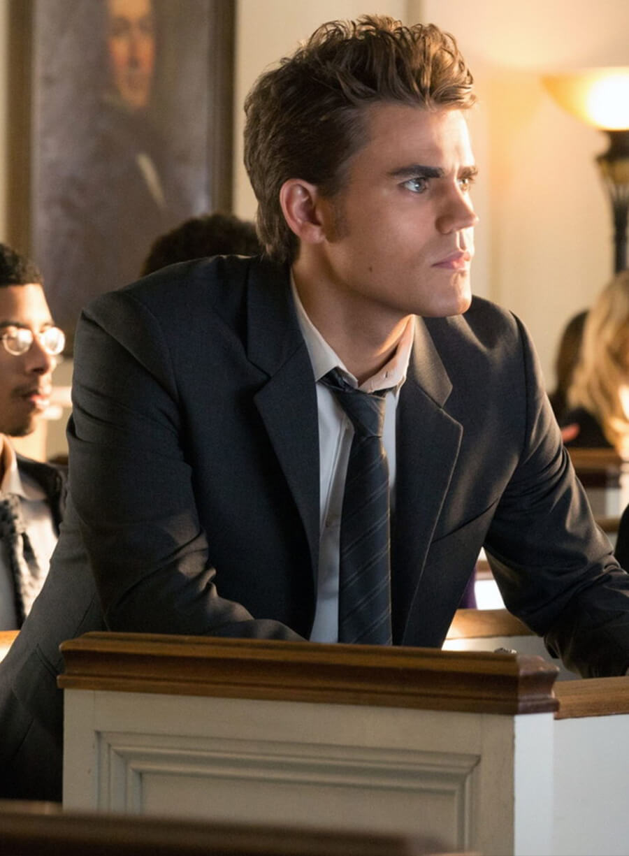 Stefan Salvatore Vampire Diaries S04 Black Blazer