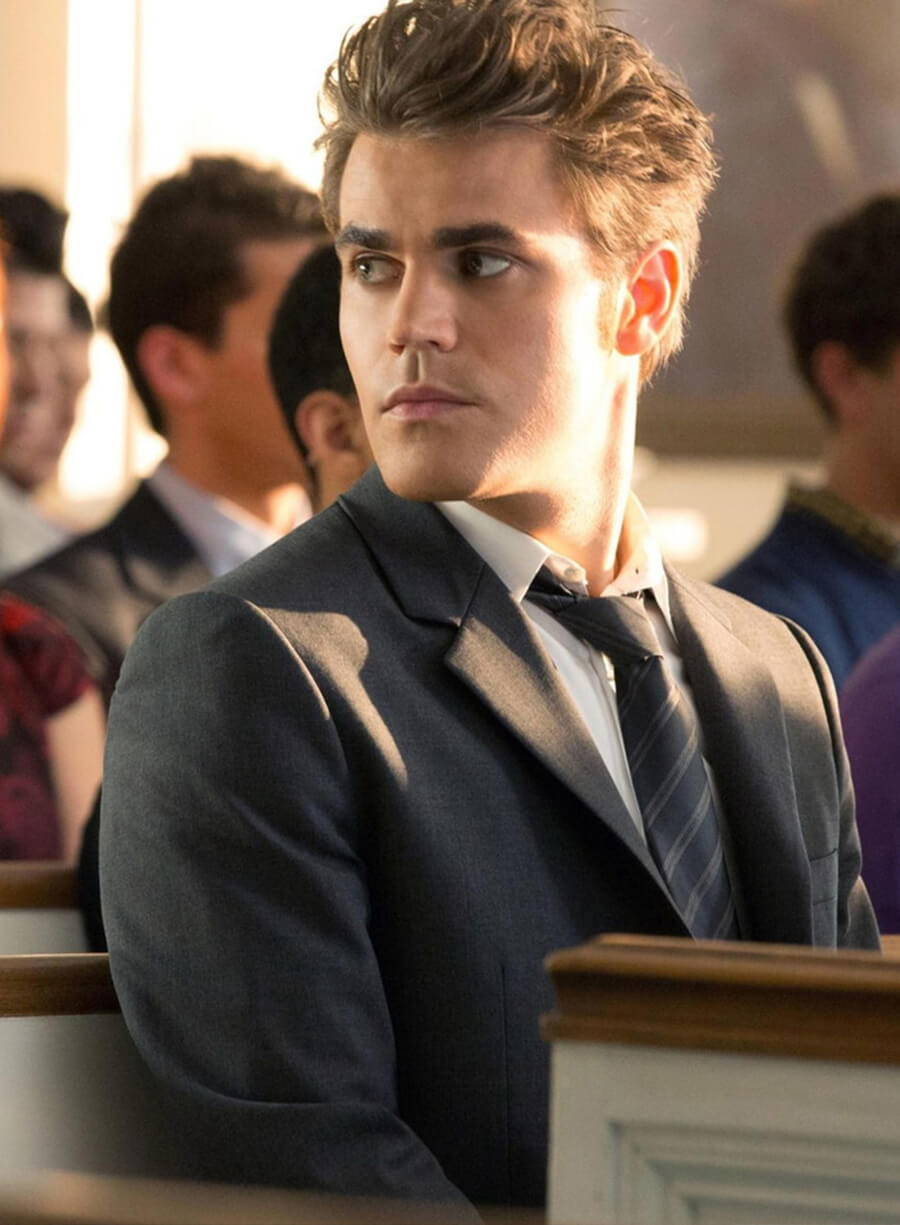 Stefan Salvatore Vampire Diaries S04 Black Blazer
