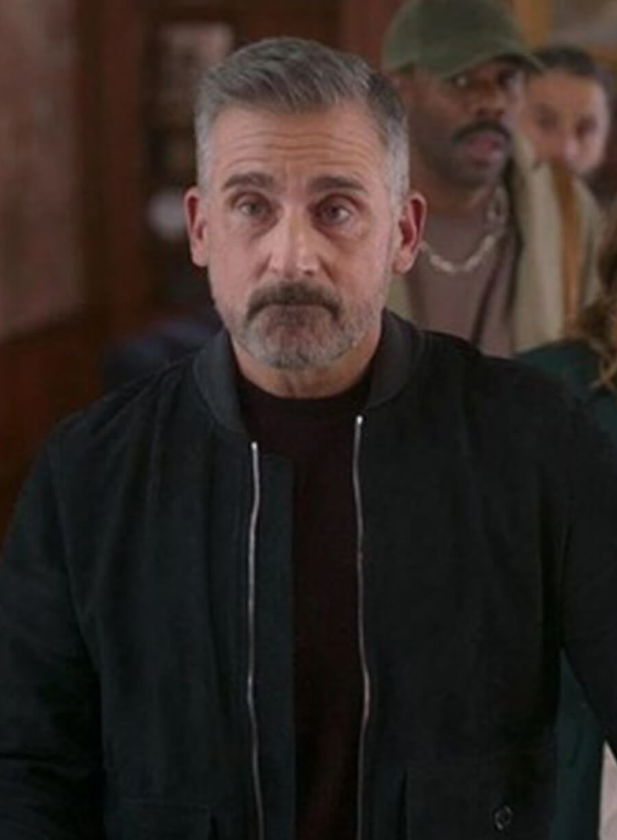 Steve Carell Nick The Four Seasons 2025 Black Suede Jacket