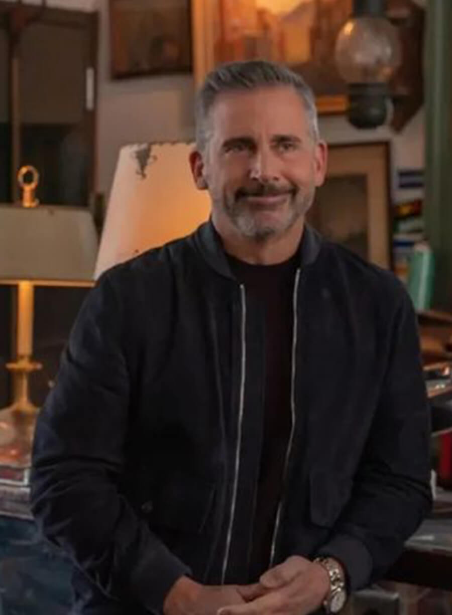 Steve Carell Nick The Four Seasons 2025 Black Suede Jacket