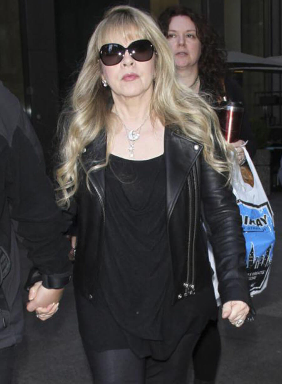 Stevie Nicks Black Biker Leather Jacket