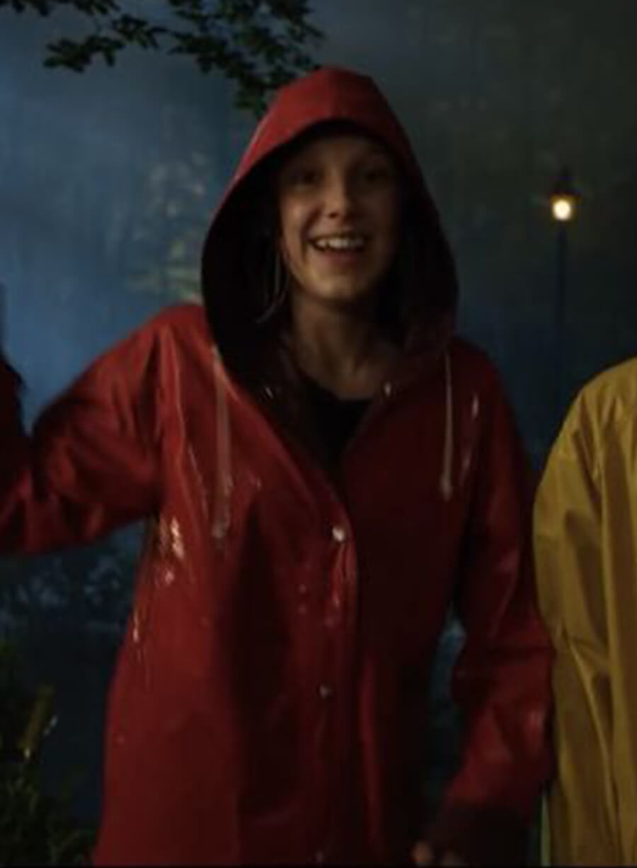 Stranger Things Eleven Red PU Leather Coat