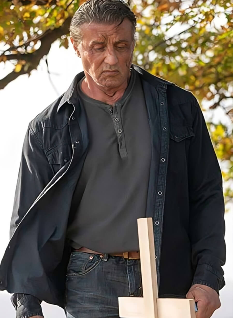Sylvester Stallone Rambo Last Blood Black Cotton Jacket