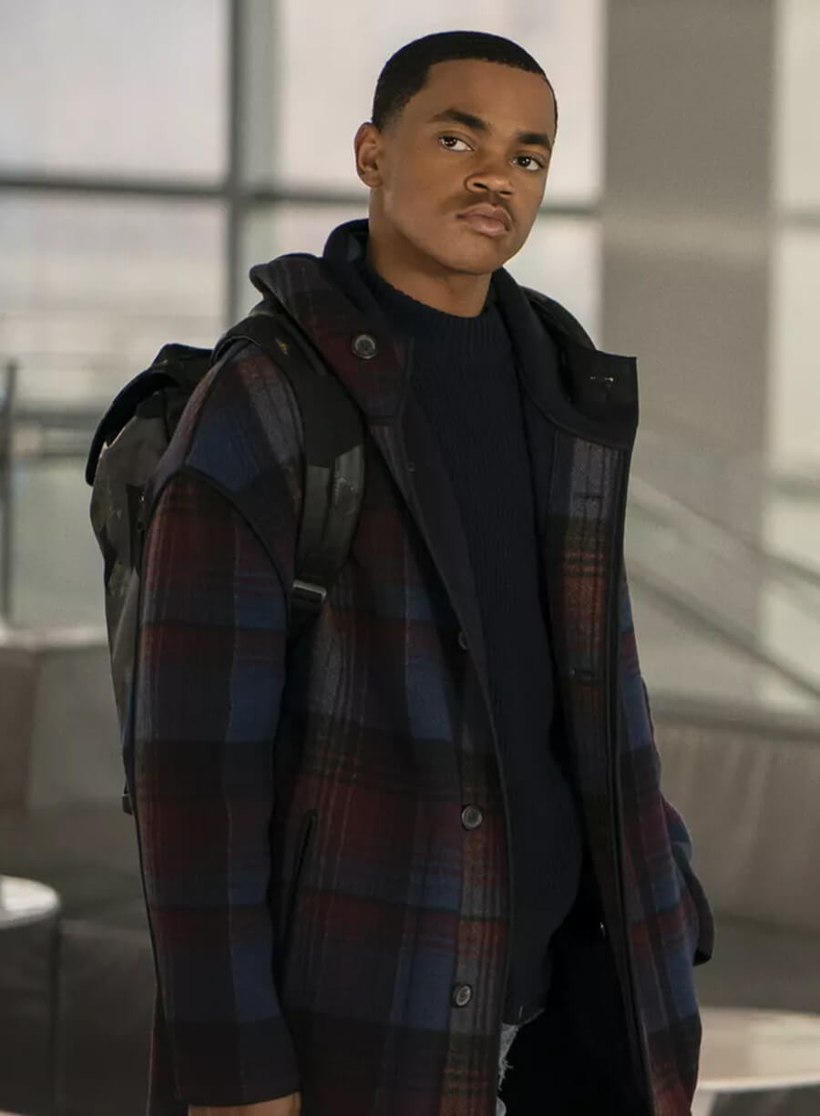 Tariq St. Patrick Power Book II Ghost Long Plaid Coat
