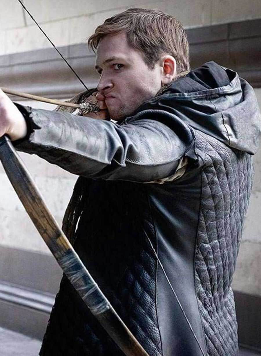 Taron Egerton Robin Hood Leather Quilted Coat