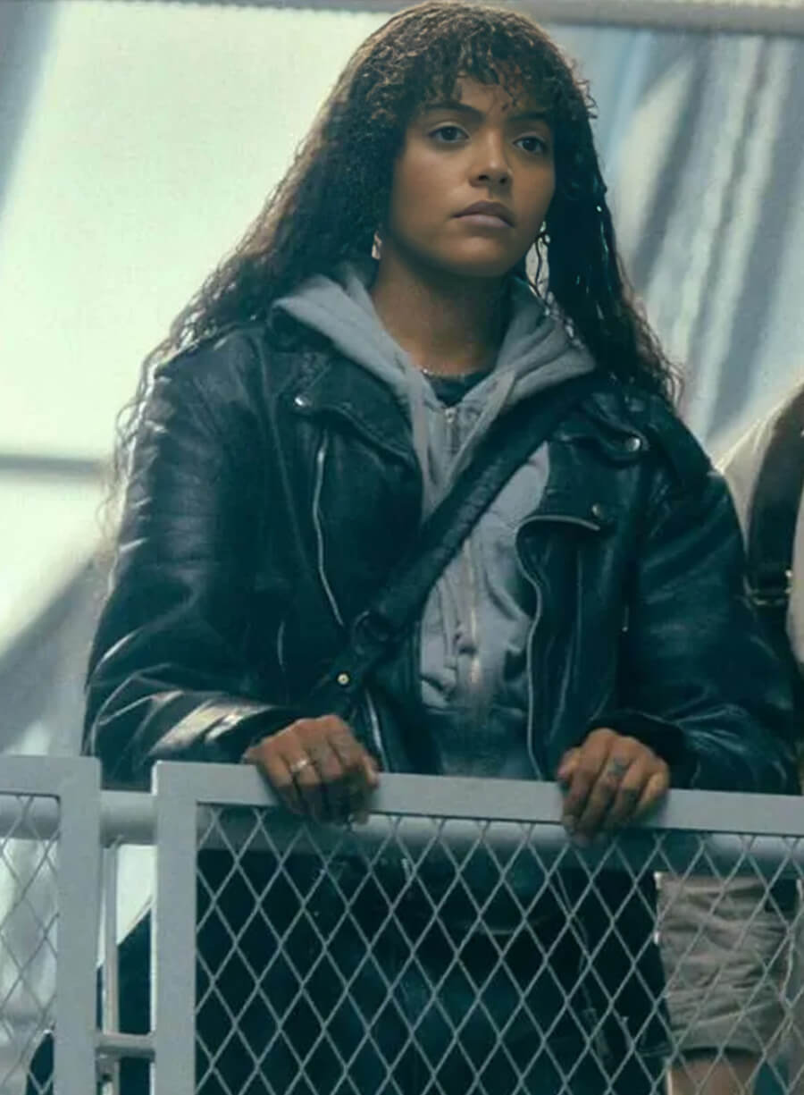 Taylah Sanders Prime Target Black Leather Jacket
