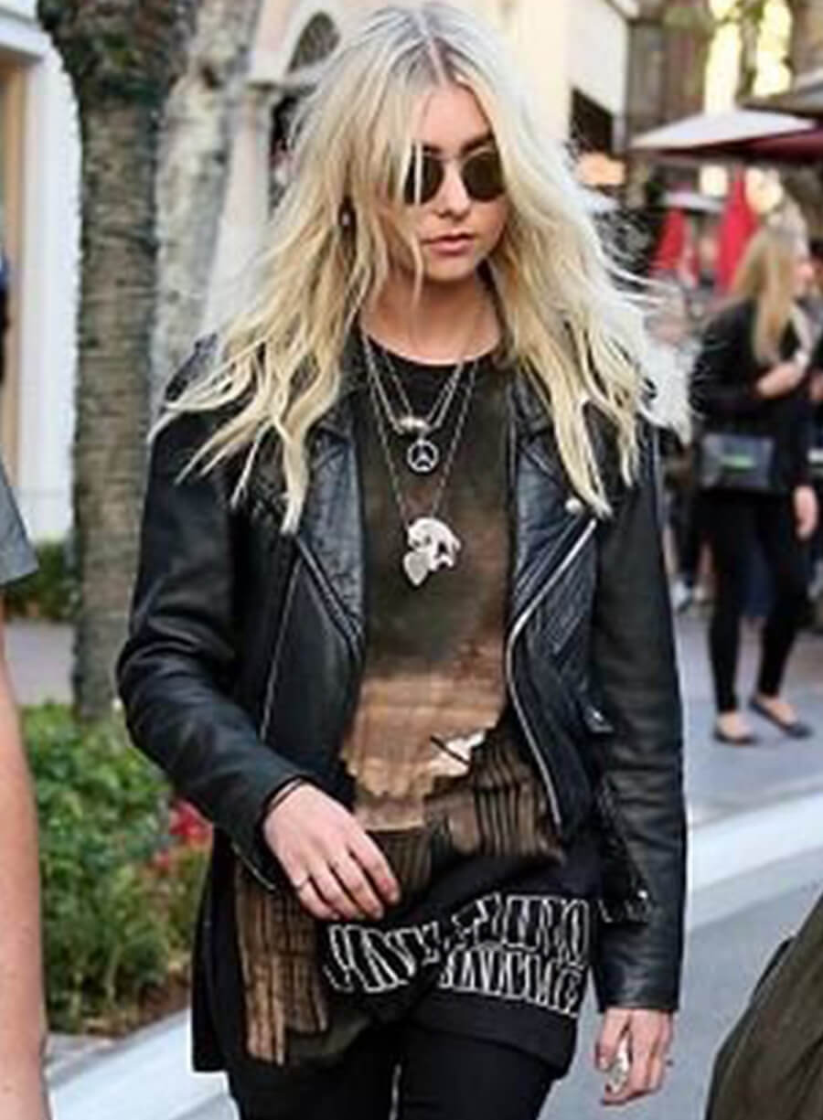 Taylor Momsen Black Biker Jacket