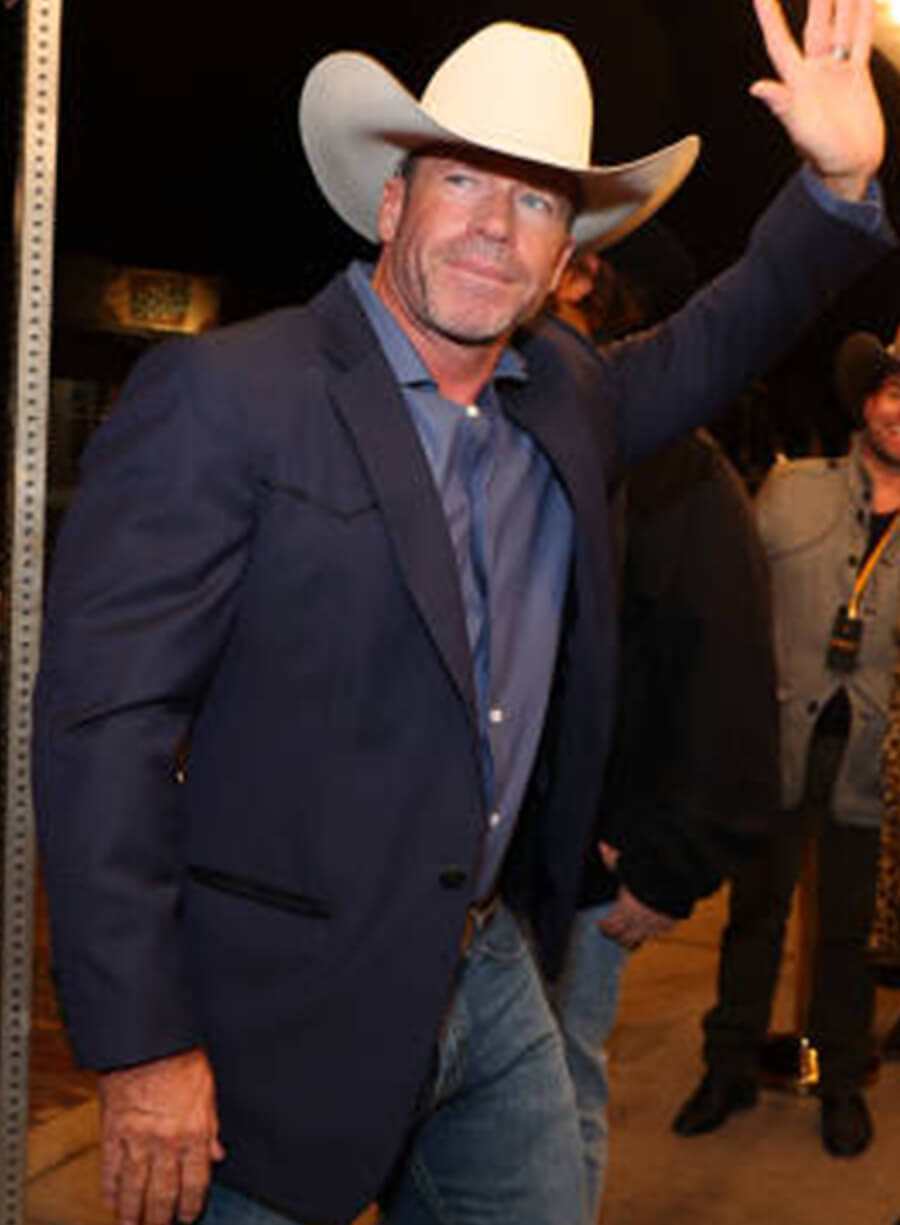 Taylor Sheridan Yellowstone Premiere Blue Blazer