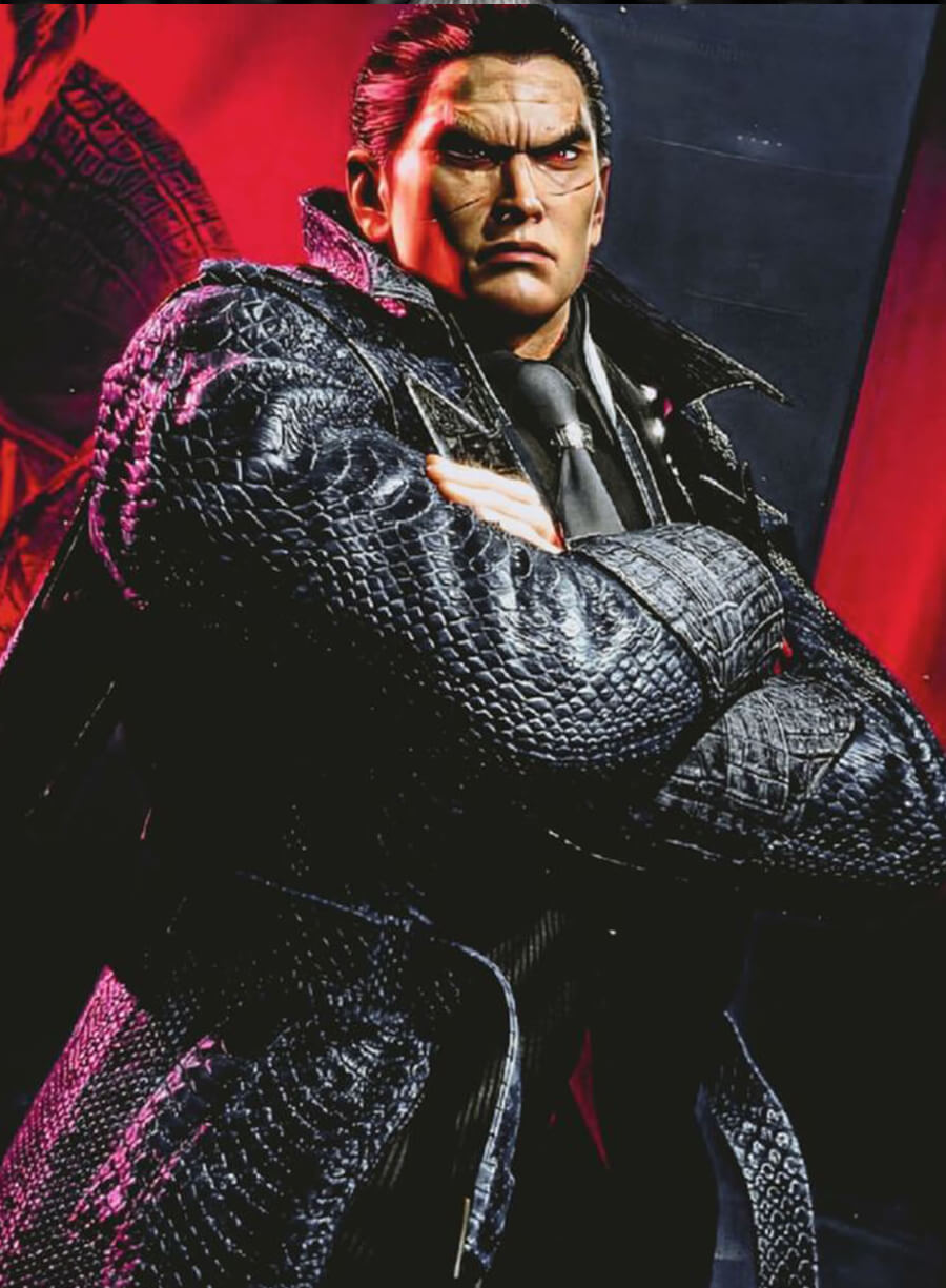 Tekken 8 Kazuya Mishima Purple Leather Coat