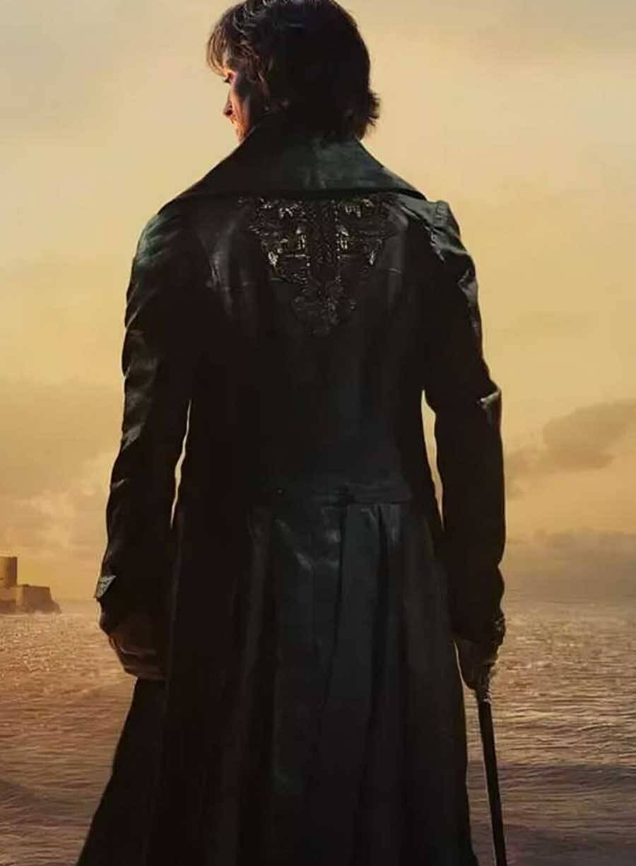 The Count of Monte-Cristo 2024 Pierre Niney Black Leather Coat