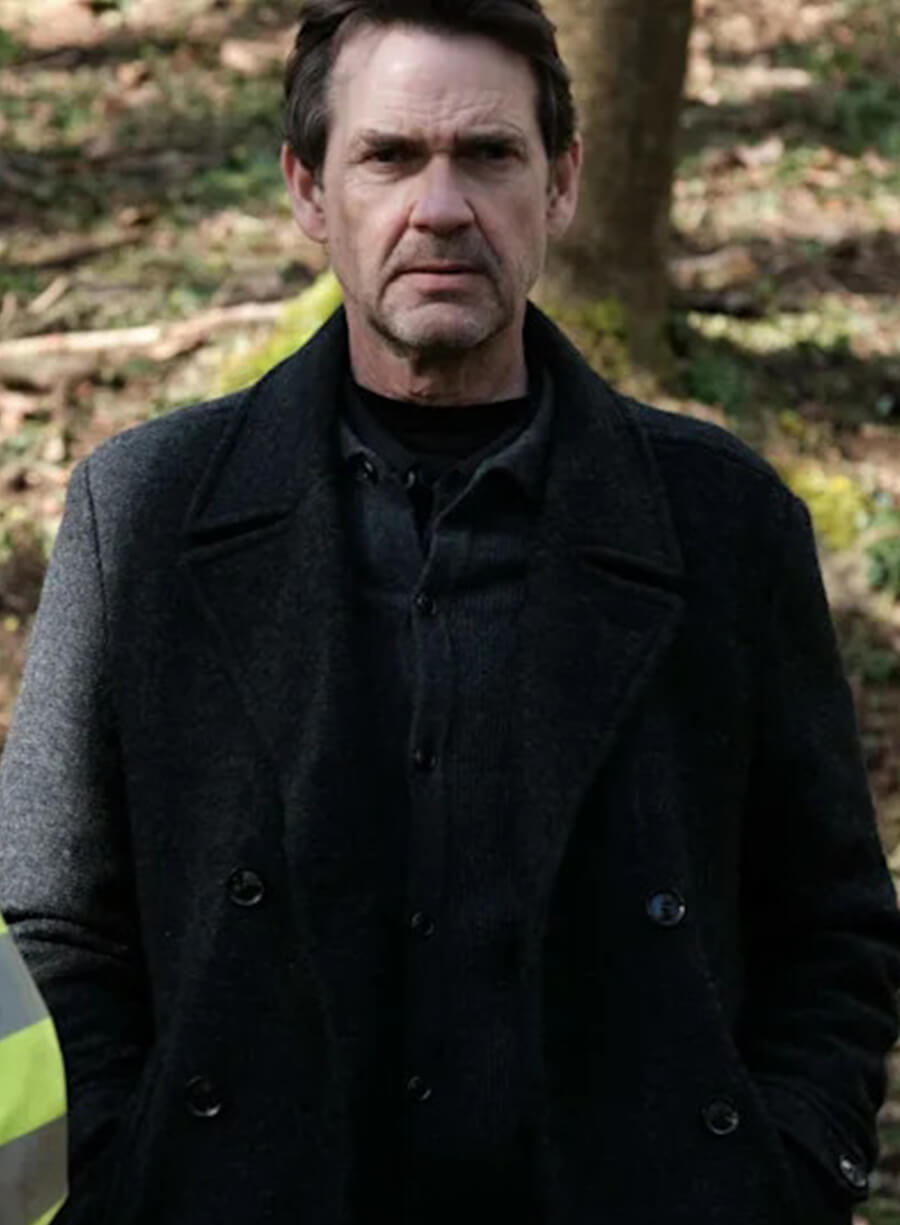 The Crow Girl Dougray Scott Black Wool Coat