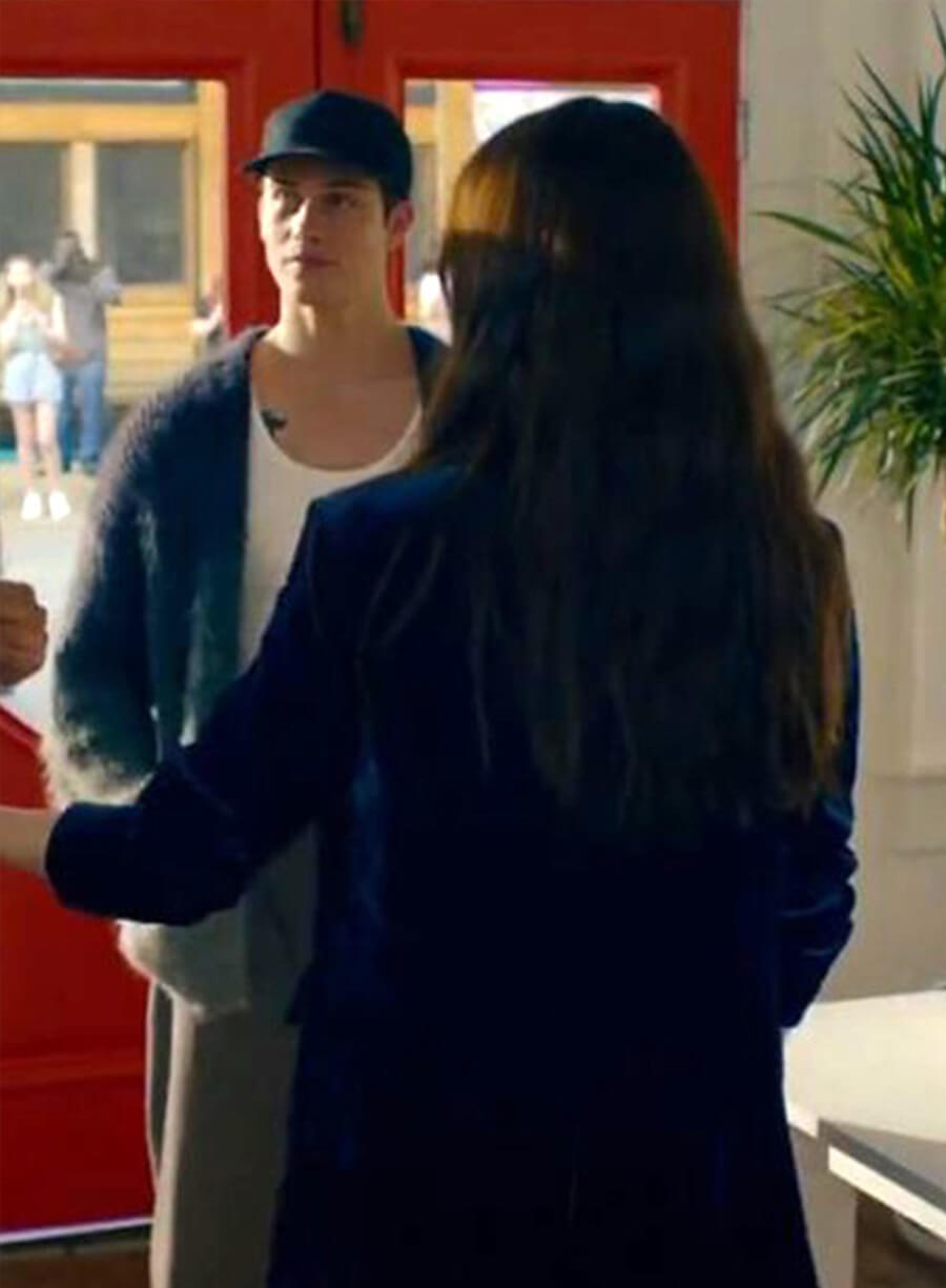 The Idea Of You 2024 Solene Blue Velvet Blazer