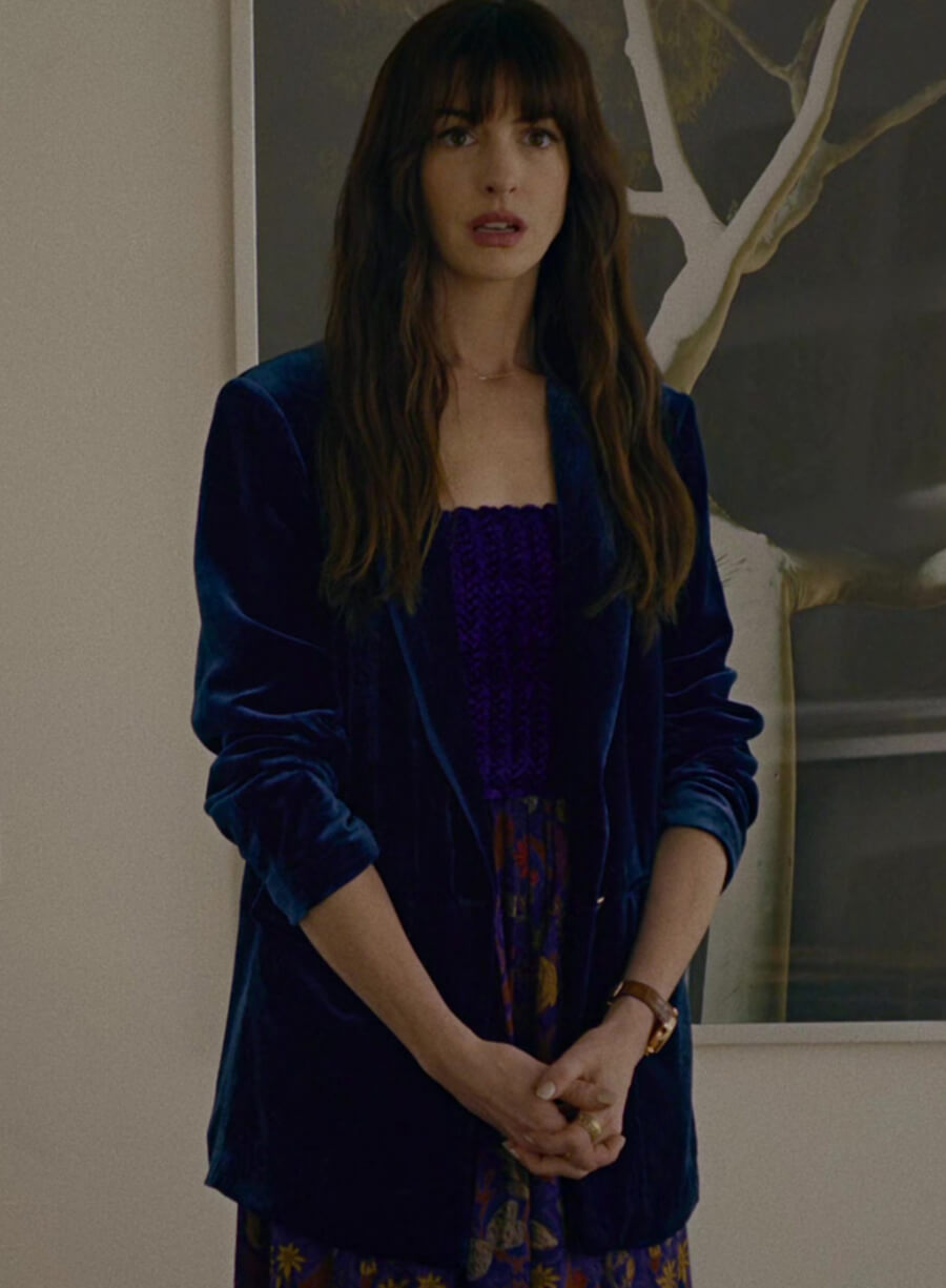 The Idea Of You 2024 Solene Blue Velvet Blazer