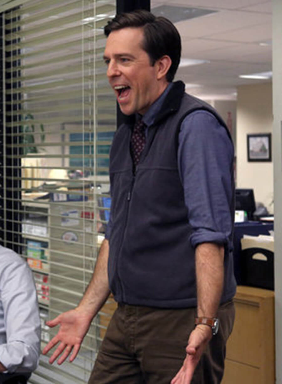 The Office Ed Helms Grey Vest