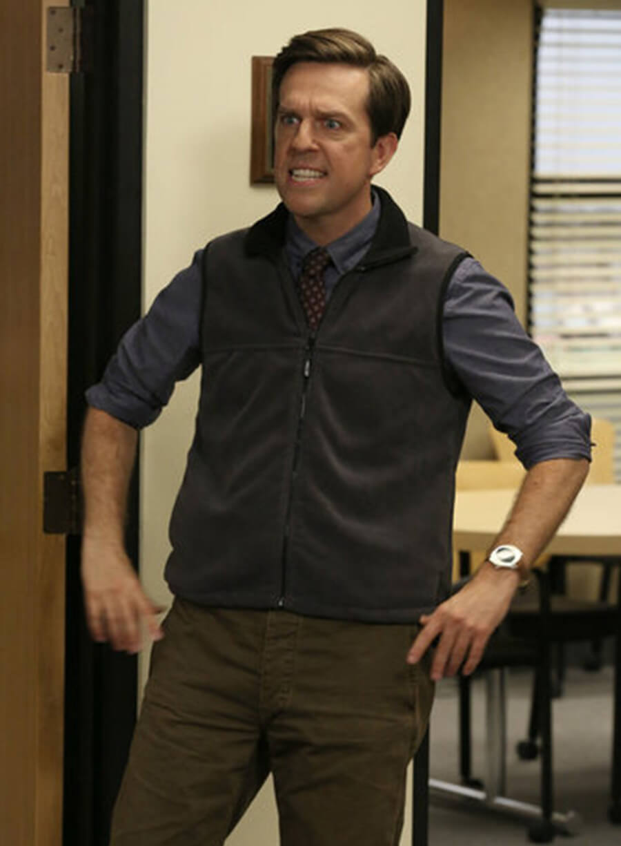 The Office Ed Helms Grey Vest