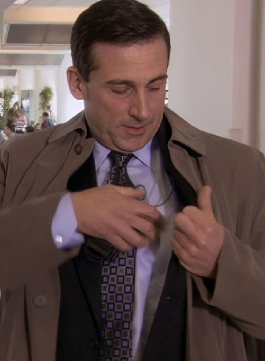 The Office Steve Carell Cotton Trench Coat