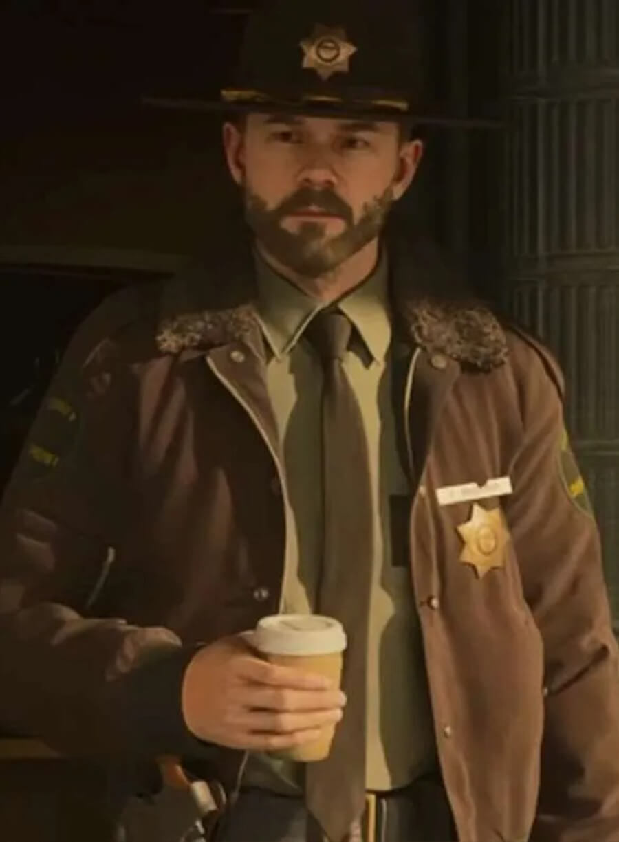 Tim Breaker Alan Wake 2 Brown Shearling Jacket
