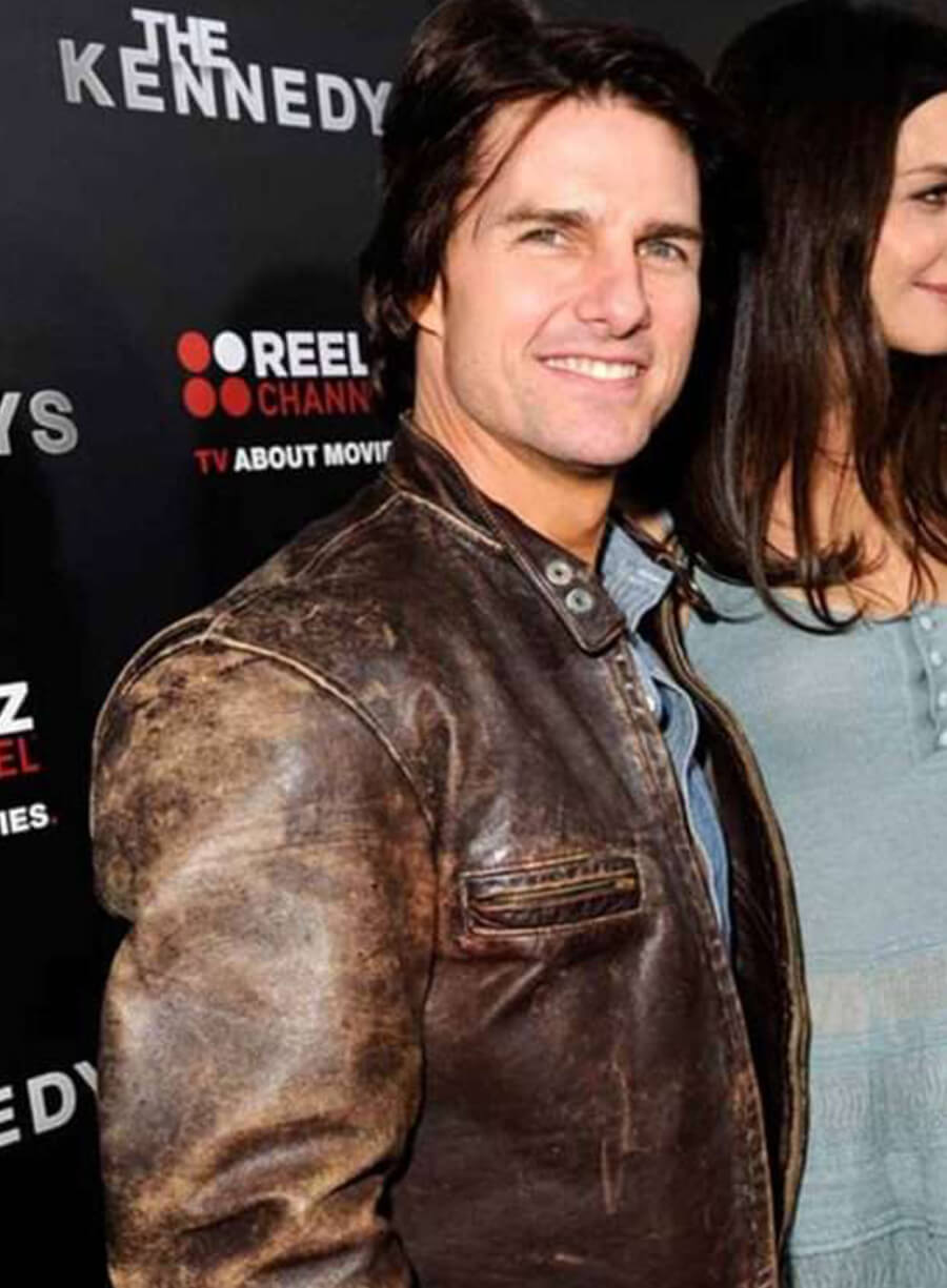 Tom Cruise Distressed Brown Leather Jacket